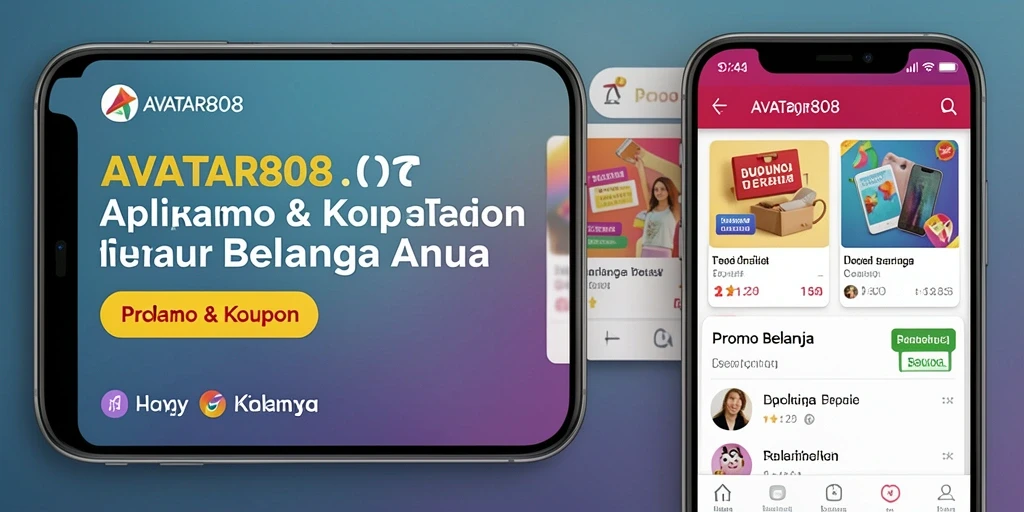 Antarmuka utama AVATAR808 dengan fitur promo dan kupon.