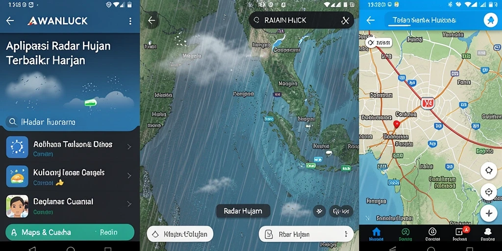 Tampilan antarmuka aplikasi Radar Hujan AWANLUCK yang informatif.