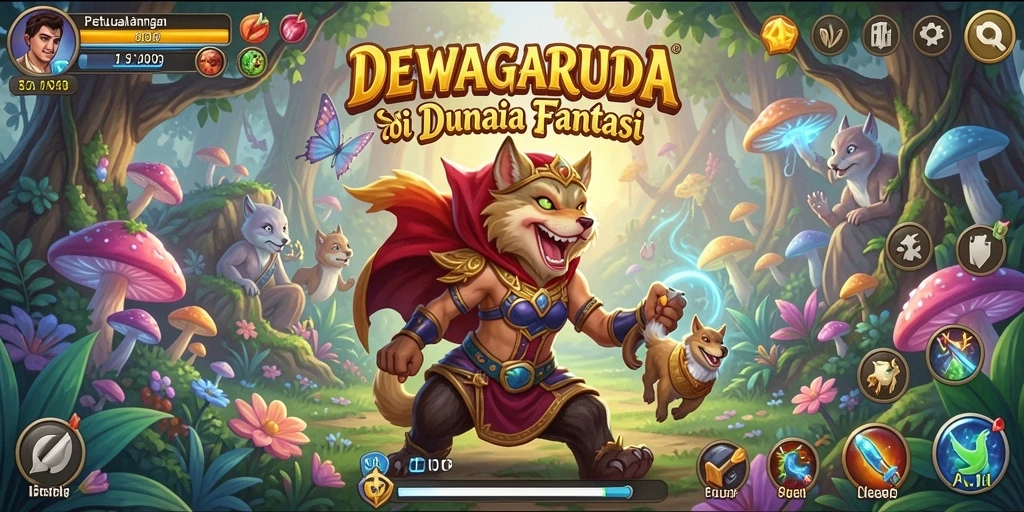Tampilan antarmuka permainan menarik dengan karakter yang menonjol.