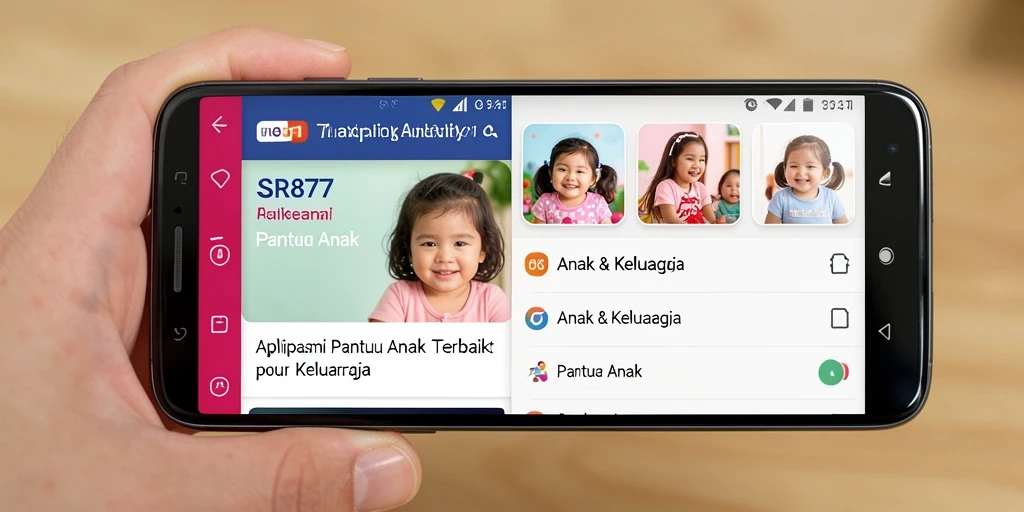 Antarmuka SR877 yang sederhana dan informatif untuk memantau anak.